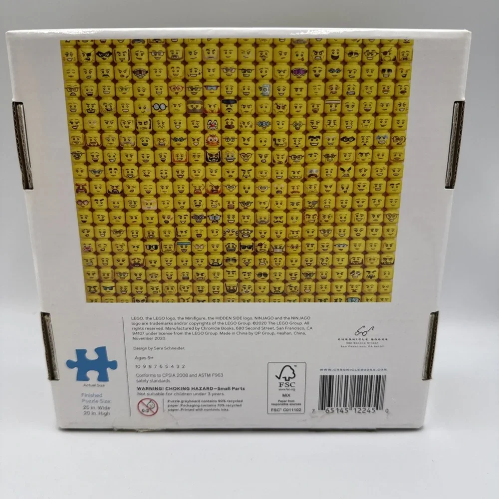 LEGO Minifigure Faces Heads Yellow 1000 Piece Jigsaw Puzzle